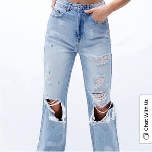PacSun eco light blue distressed boyfriend jeans